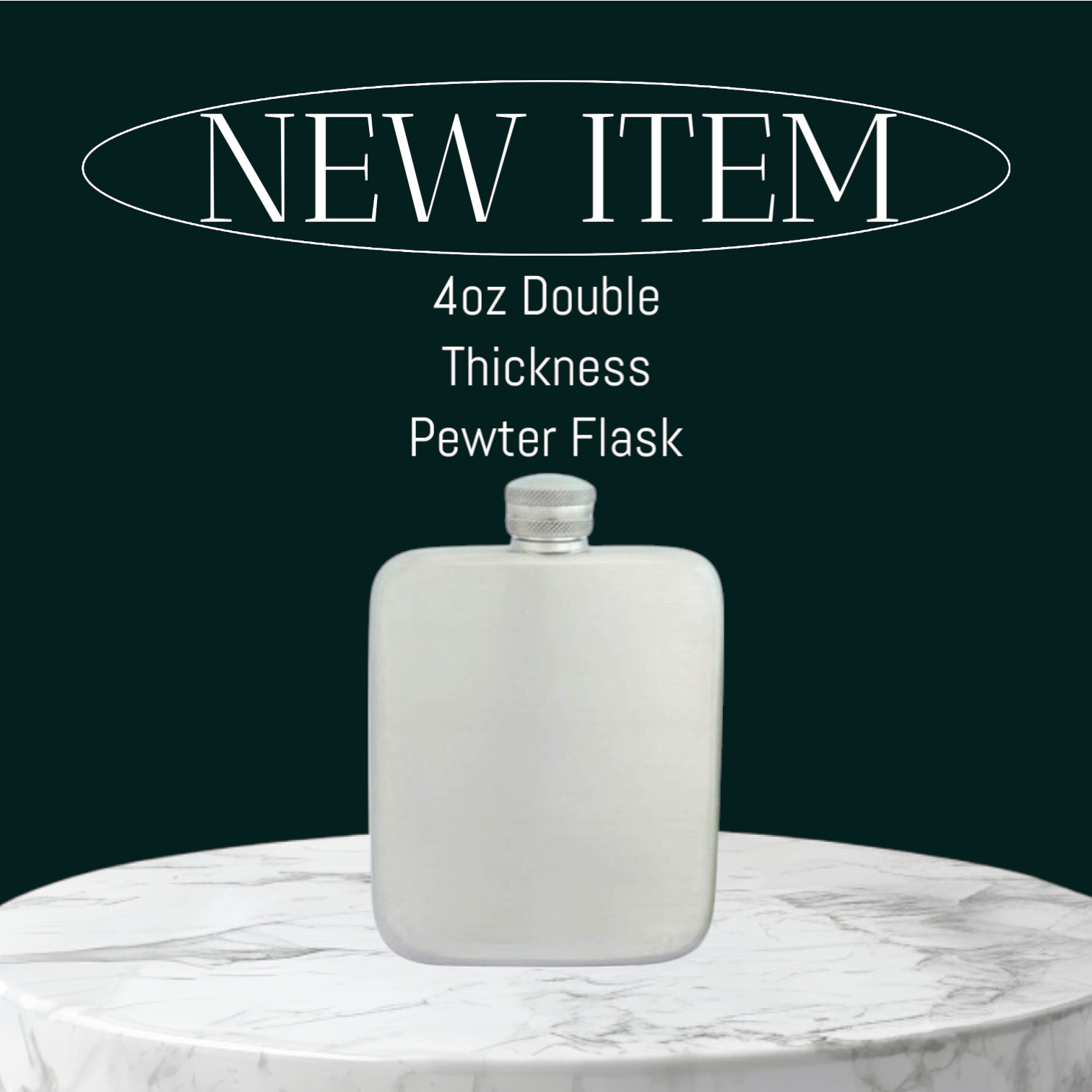 Plain 1.5mm Thick Heavy Duty Kidney Shape Pewter Flask 4oz. SKU #: C1069. Plain 1.5mm Thick Heavy Duty Kidney Shape Pewter Flask 4oz. SKU #: C1069.