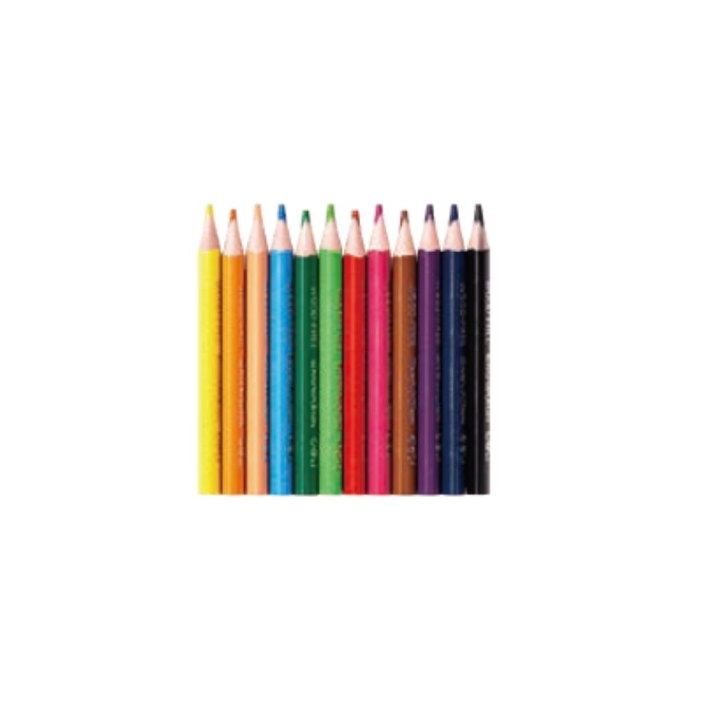 DELI C114 HALF SIZE COLOR PENCILS 12/PKT