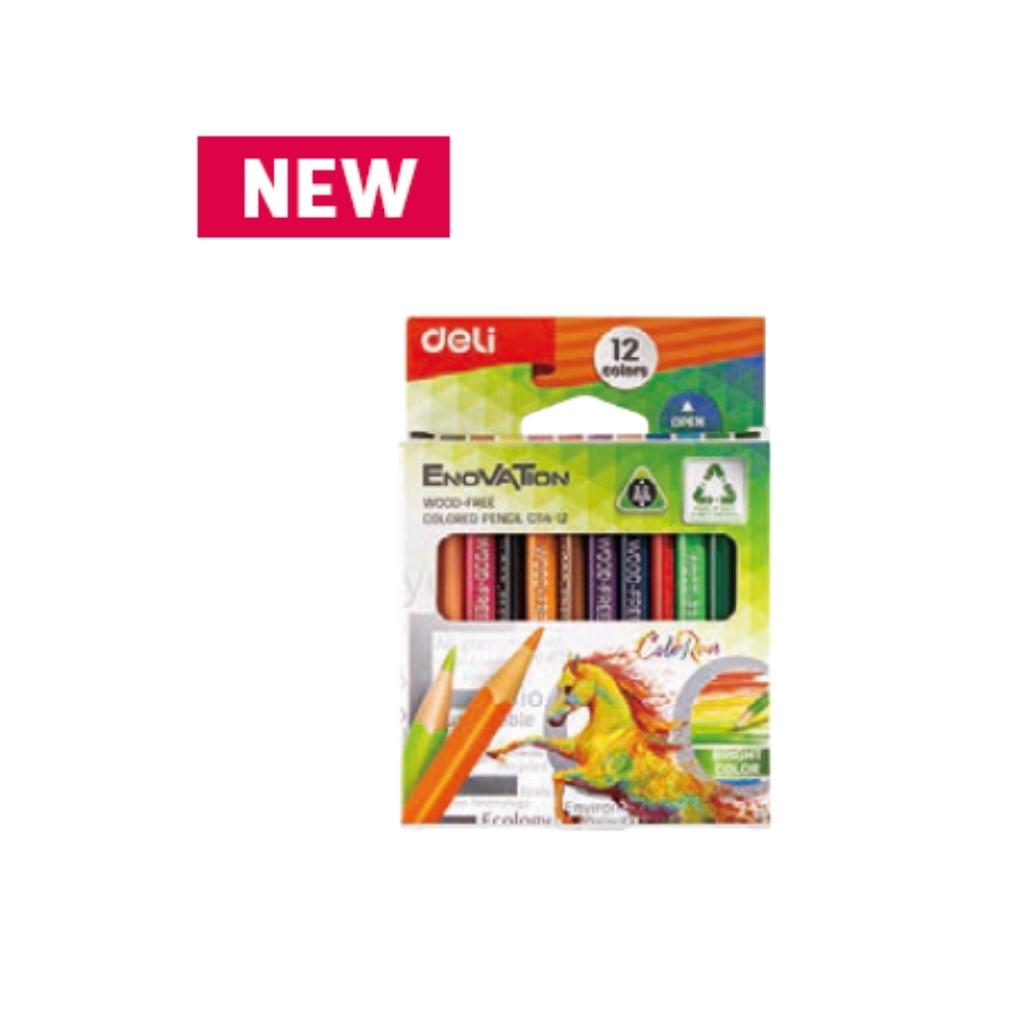 DELI C114 HALF SIZE COLOR PENCILS 12/PKT