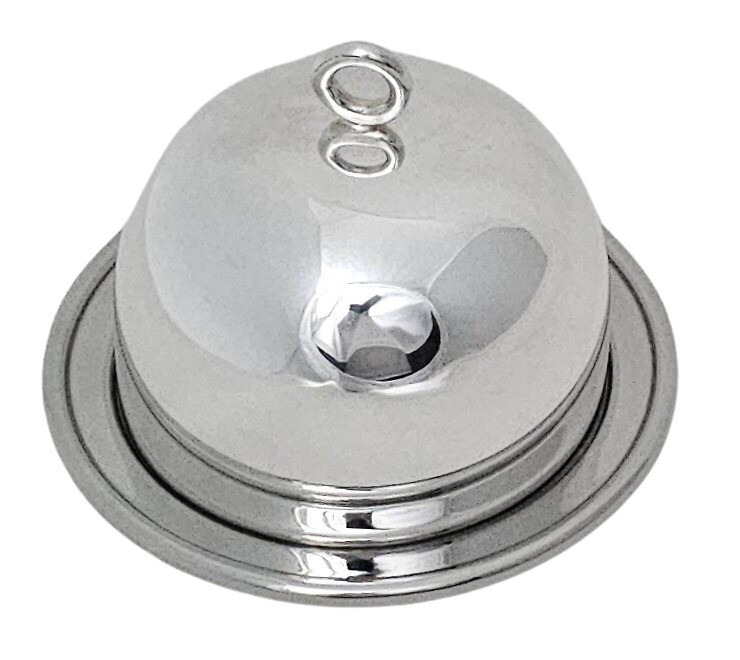 Butter Dish 6" Base with Dome Lid Silver Plate SKU #: C2038. Butter Dish 6" Base with Dome Lid Silver Plate SKU #: C2038.