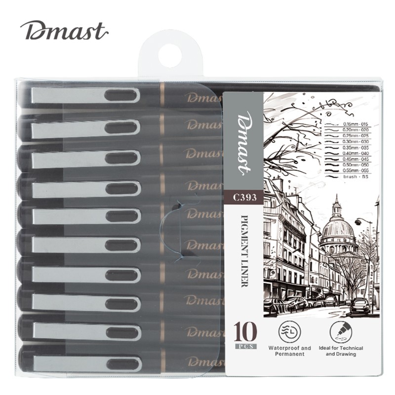 DELI DMAST C393 PIGMENT LINER SET OF 10/PKT DELI DMAST C393 PIGMENT LINER SET OF 10/PKT