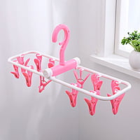 MULTIFUNCTIOMING PLASTIC FOLDING HANGER WITH 12 CLIPS FOR SOCKS, CLOTHES & UNDERWEARS DRYING CLIPS MULTIFUNCTIOMING PLASTIC FOLDING HANGER WITH 12 CLIPS FOR SOCKS, CLOTHES & UNDERWEARS DRYING CLIPS