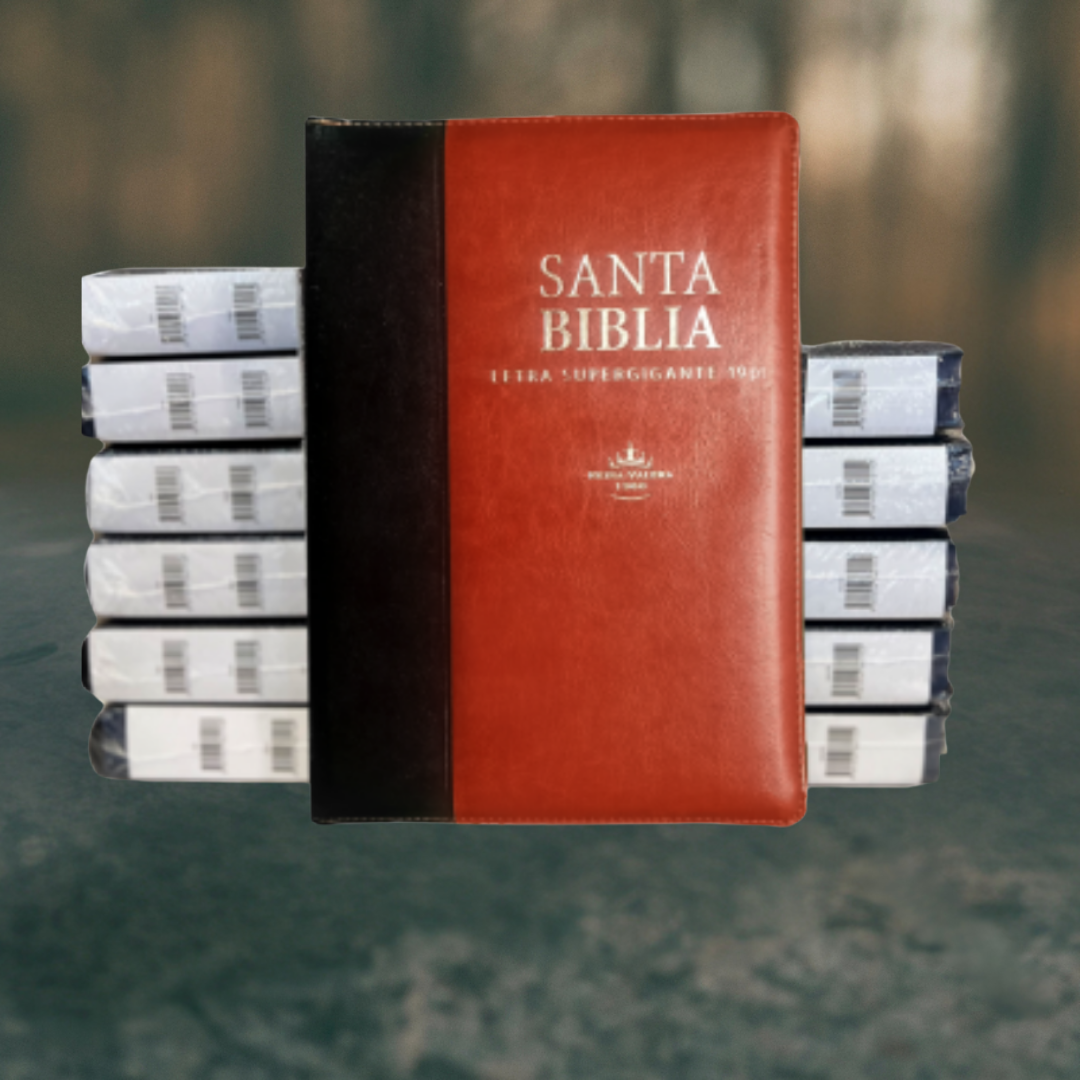 Santa Biblia Negro/ Café / Imitación Pie / Letra Súper Gigante / - Caja de 12 unidades Santa Biblia Negro/ Café / Imitación Pie / Letra Súper Gigante / - Caja de 12 unidades