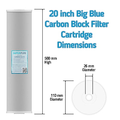 SUPERPURE 20 inch Big Blue Carbon Block Water Filter Replacement Cartridge SUPERPURE 20 inch Big Blue Carbon Block Water Filter Replacement Cartridge