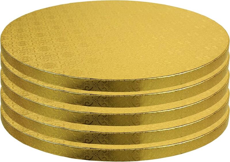GOLD CAKE BOARD ROUND 12" (PCS)