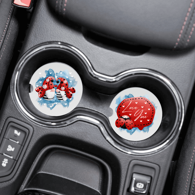 Valentine's Day Car Coasters, Set of 2