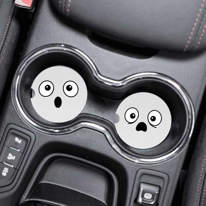 Silly Faces Car Coasters, Set of 2