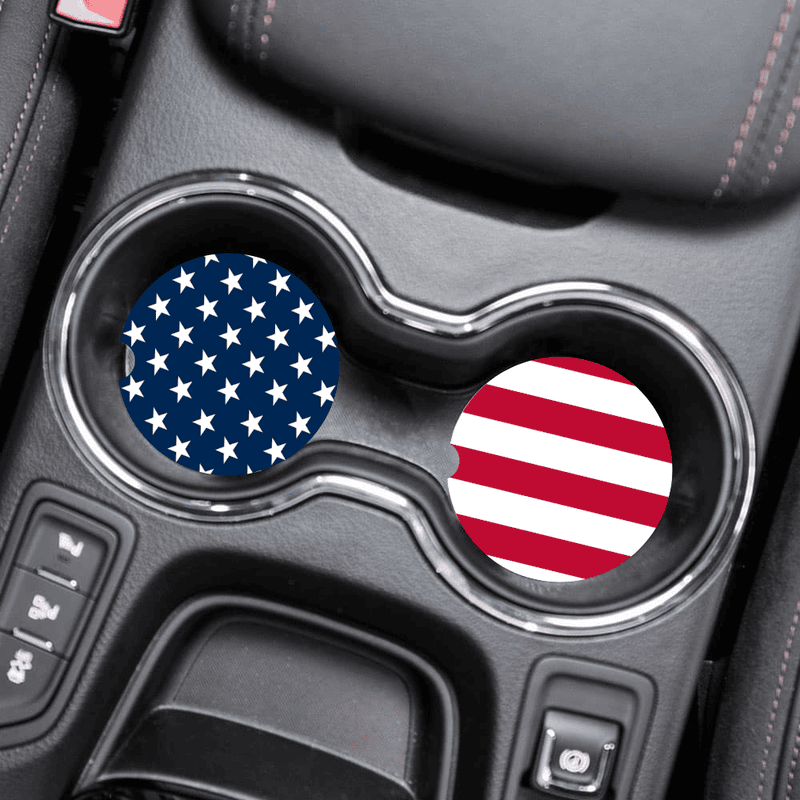 Patriotic Car Coasters, Set of 2