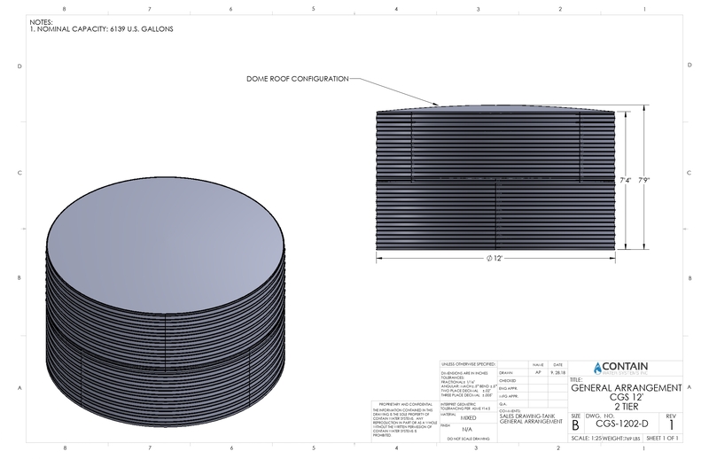 CorGal WST1202 β 6,200 Gallon Steel Water Tank