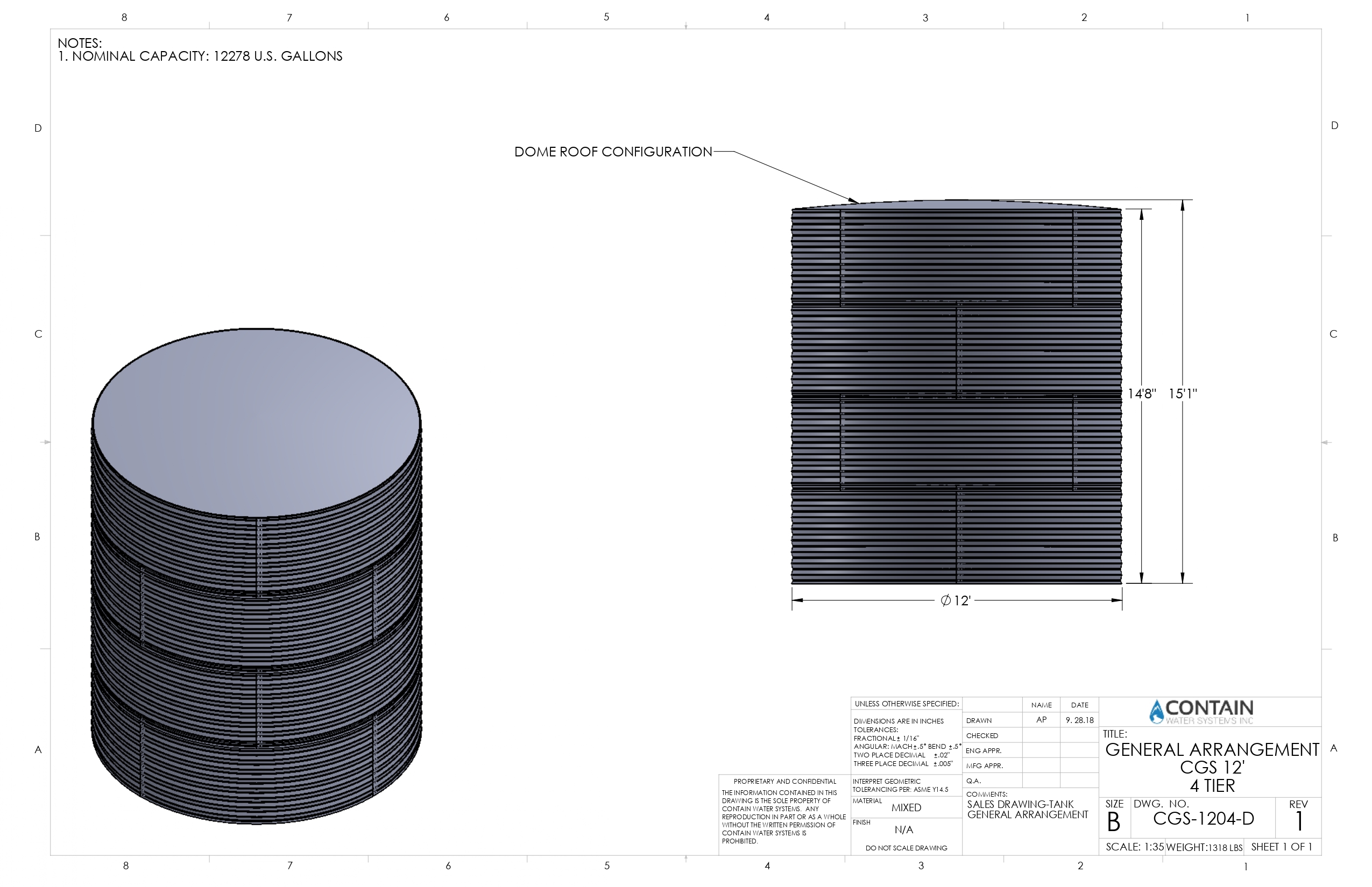 Contain Water System 1204 – Steel Water Tank