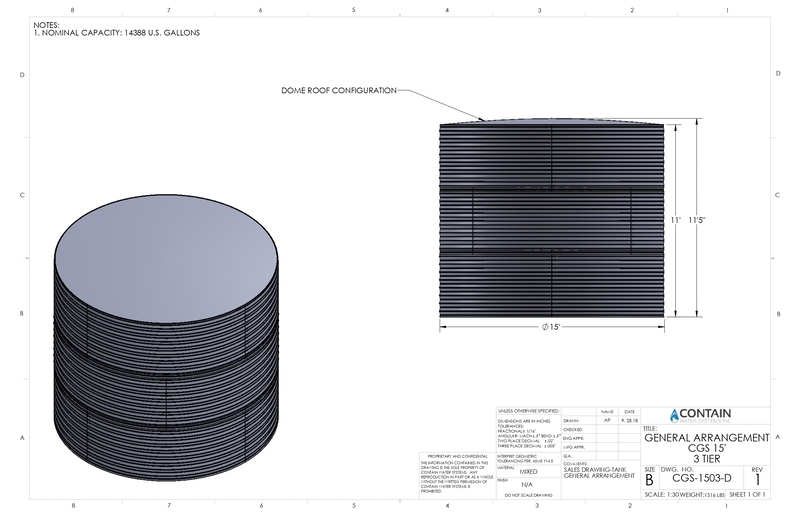 CorGal 1503-WT-CHR – 14,000 Gallon Steel Water Tank Kit