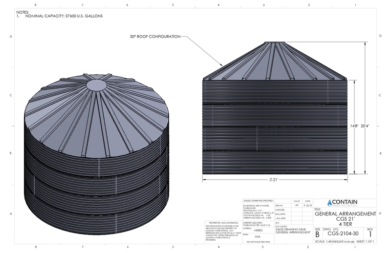 CorGal WST2104-WT-CHR – 36,000 Gallon Steel Tank Kit