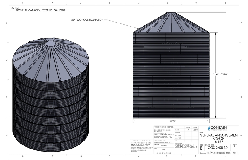 CorGal WST2408 β 98,000 Gallon Steel Water Tank