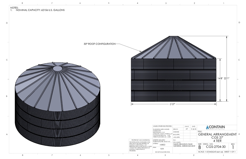 CorGal WST2704 β 62,000 Gallon Steel Water Tank