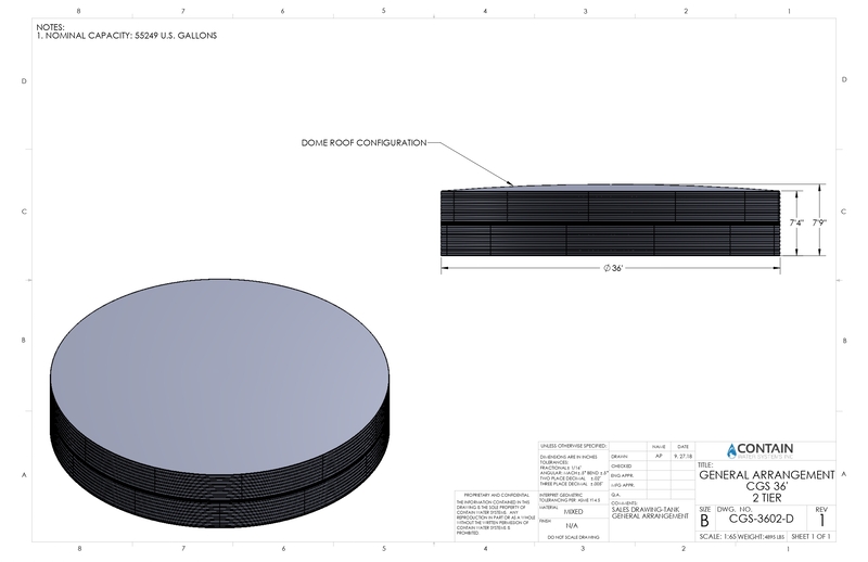 CorGal WST3602F – 55,300 Gallon Flat-Roof Steel Water Tank