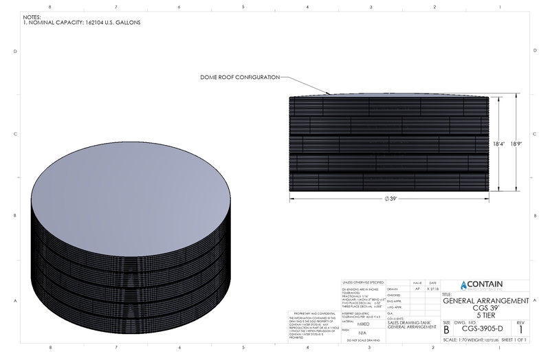 CorGal WST3905 β 160,000 Gallon Steel Water Tank
