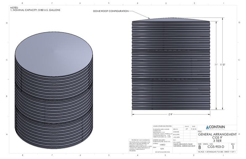 CorGal WST0903F β 5,300 Gallon Flat-Roof Steel Water Tank