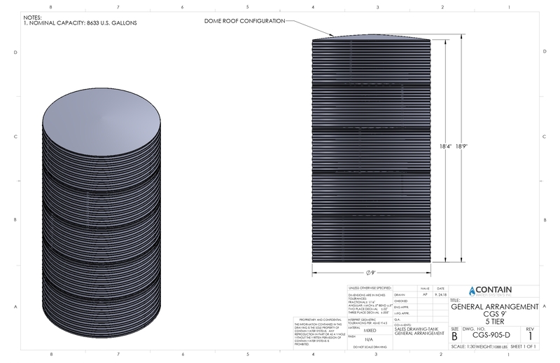CorGal WST0902NFPA – 3,000 Gallon NFPA Steel Water Tank