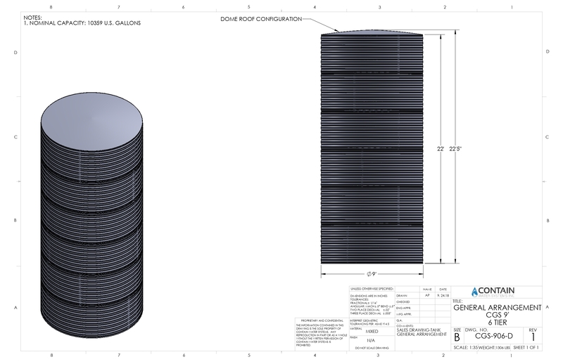 CorGal WST0906 – 10,300 Gallon Steel Water Tank