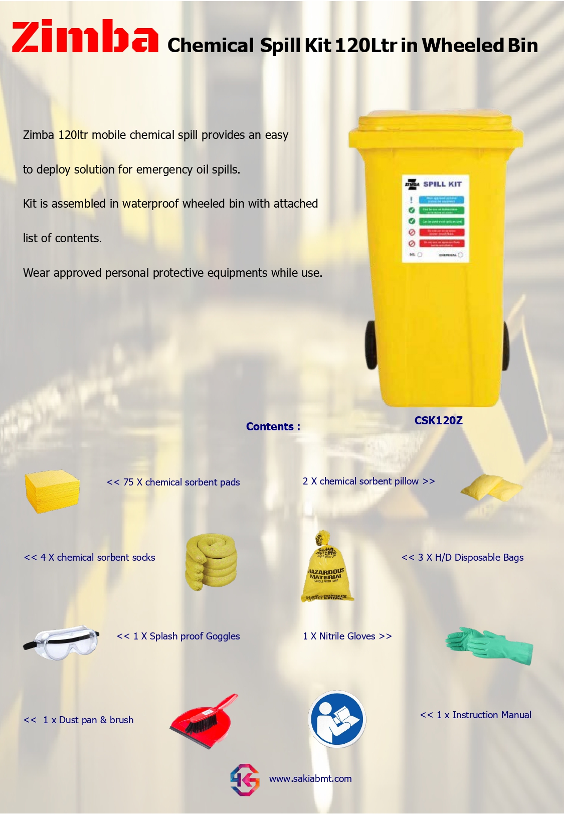 ZIMBA CHEMICAL SPILL KIT 120LTR