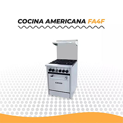 FA4F COCINA A GAS AMERICANA CON 4 QUEMADORES Y HORNO