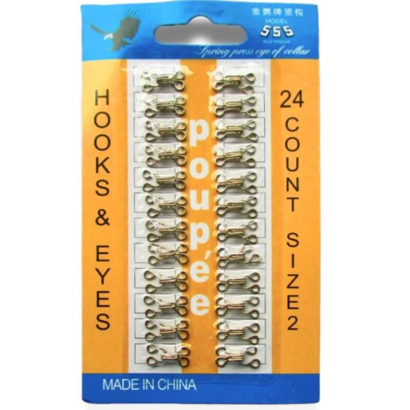 Broche De Enganche # 2 Dorado Caja X 36 Unidades