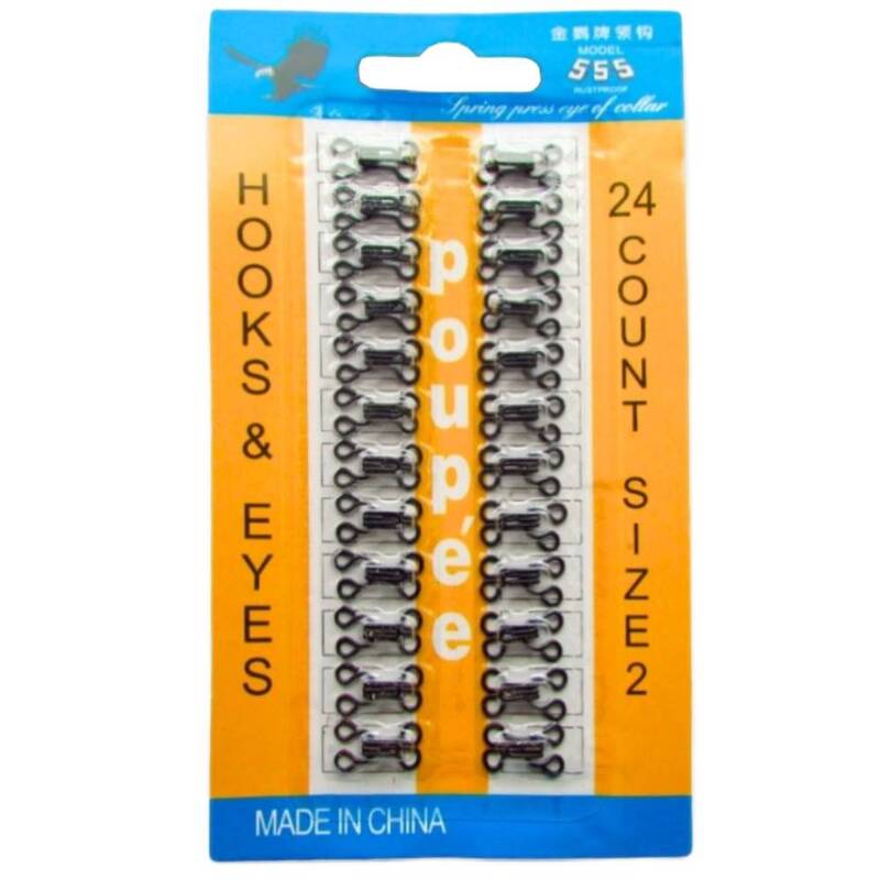Broche De Enganche # 2 Negro Caja X 36 Unidades