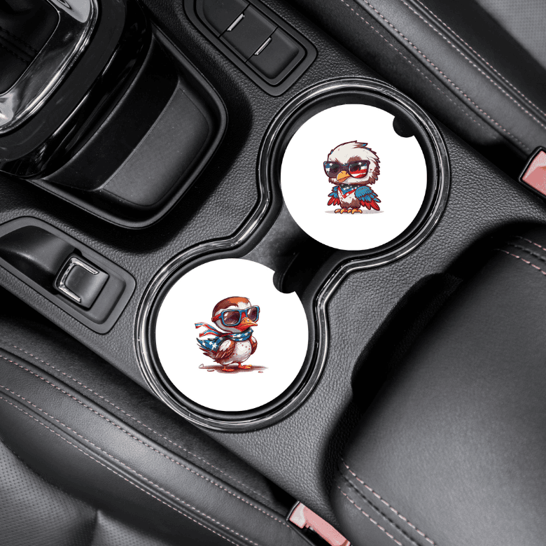 Patriotic Car Coasters, Set of 2