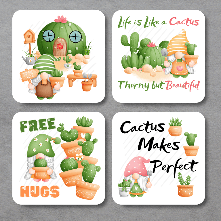 Gnome Coasters, Set of 4