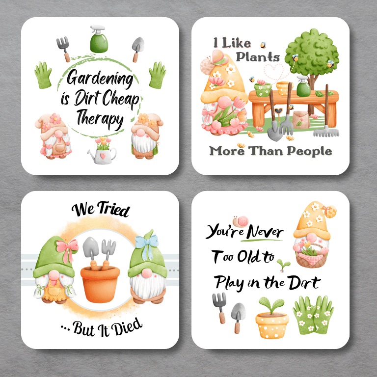 Gnome Coasters, Set of 4