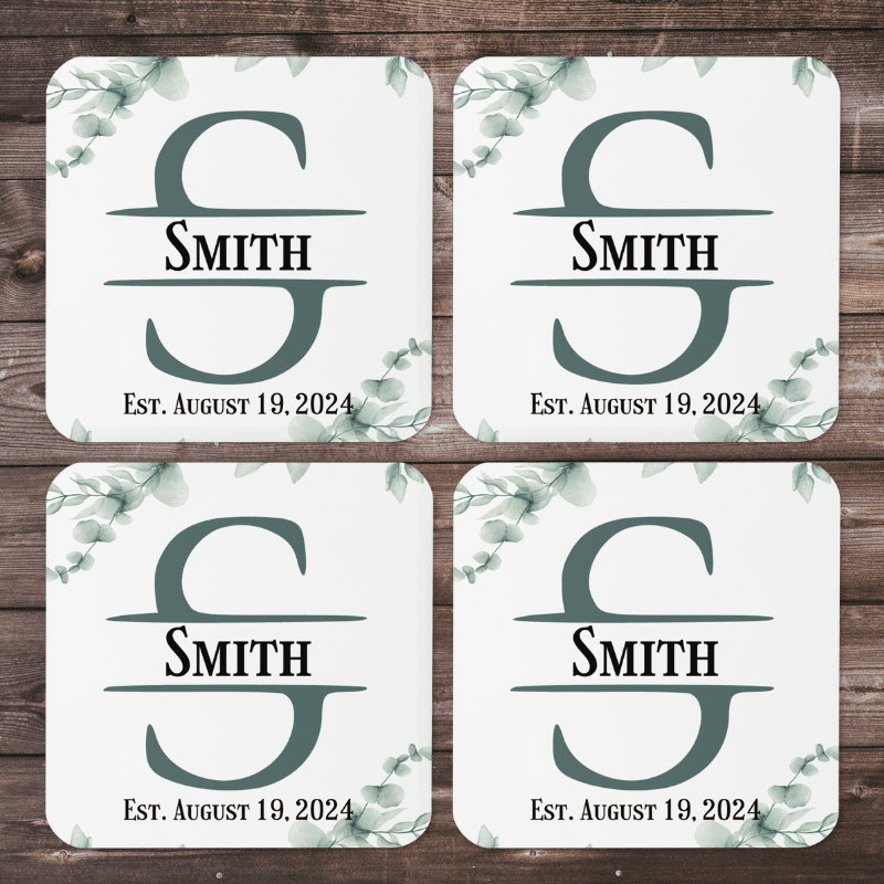 Personalized Monogram Coaster, Set of 4