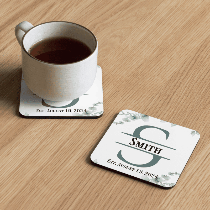 Personalized Monogram Coaster, Set of 4