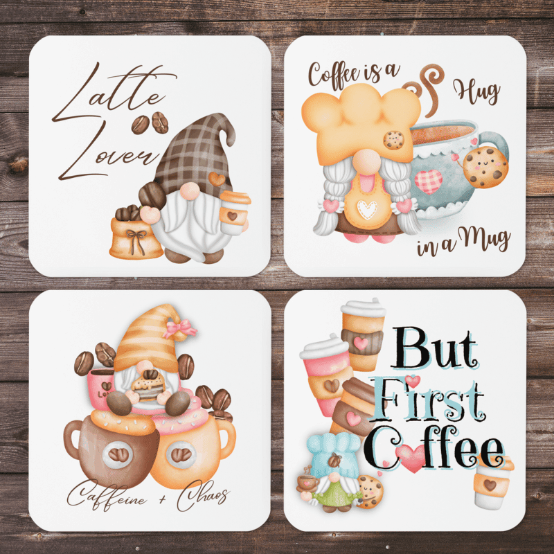 Gnome Coasters, Set of 4