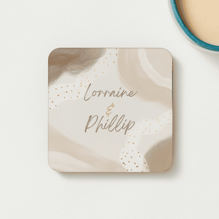 Personalized Ivory Beverage Coasters, Set of 4