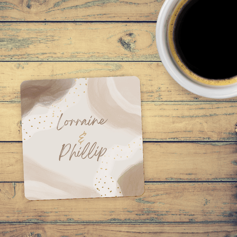 Personalized Ivory Beverage Coasters, Set of 4