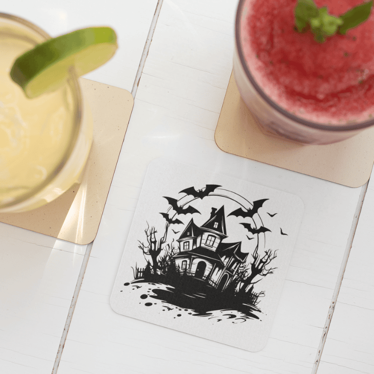 Halloween Beverage Coasters, Set of 4