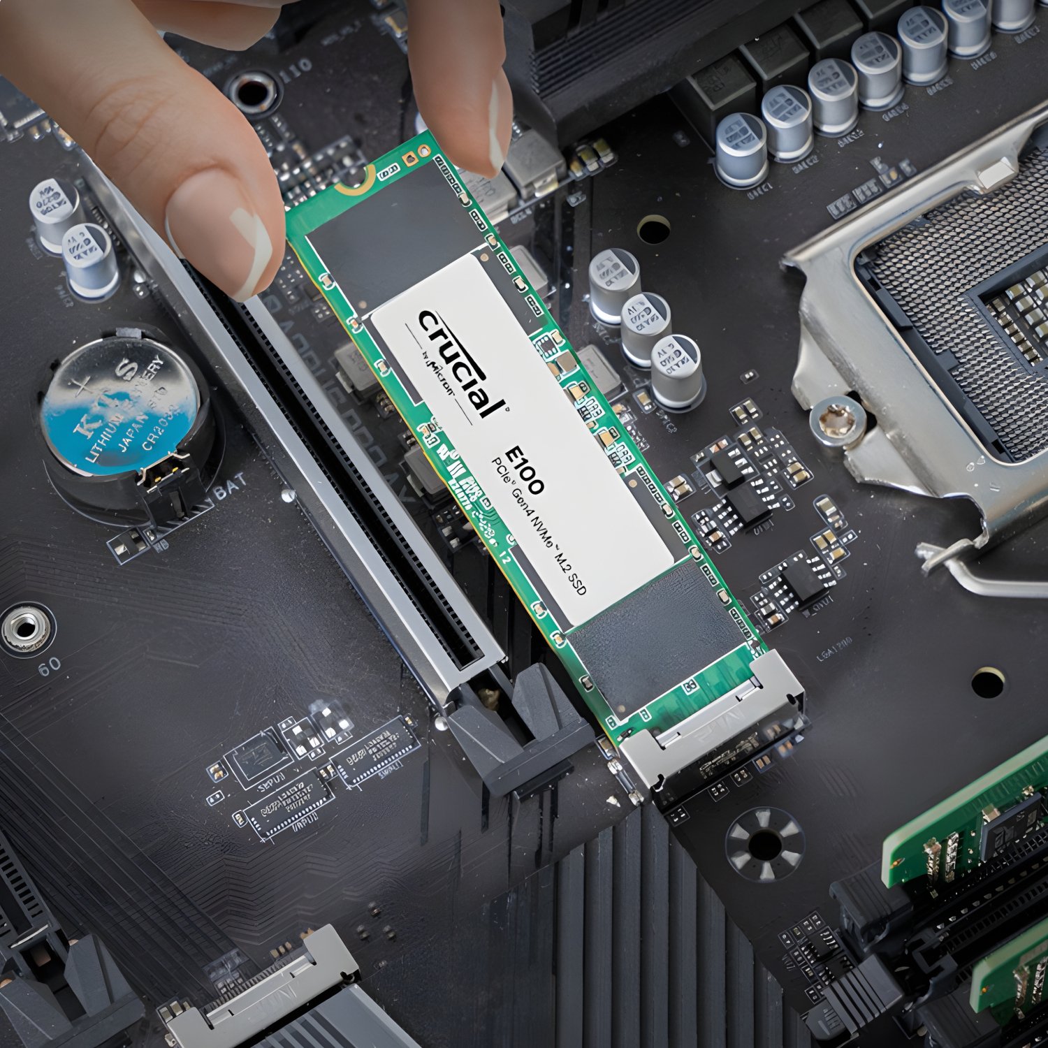 Crucial E100 480GB PCIe Gen4 2280 NVMe M.2 SSD Crucial E100 480GB PCIe Gen4 2280 NVMe M.2 SSD