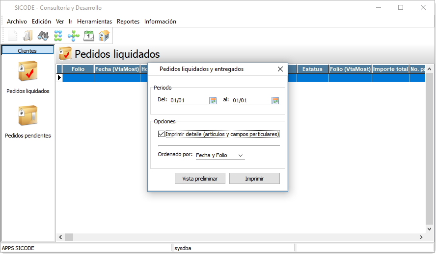Control de apartados para punto de venta