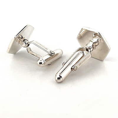 Cufflinks Mother of Pearl & Black Onyx Hexagonal Swivel Design English Sterling Silver. SKU #: CU380. Cufflinks Mother of Pearl & Black Onyx Hexagonal Swivel Design English Sterling Silver. SKU #: CU380.
