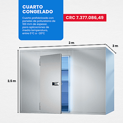 SUMINISTRO E INSTALACIÓN DE CUARTO CONGELADO 2m x 3m x 2.5m