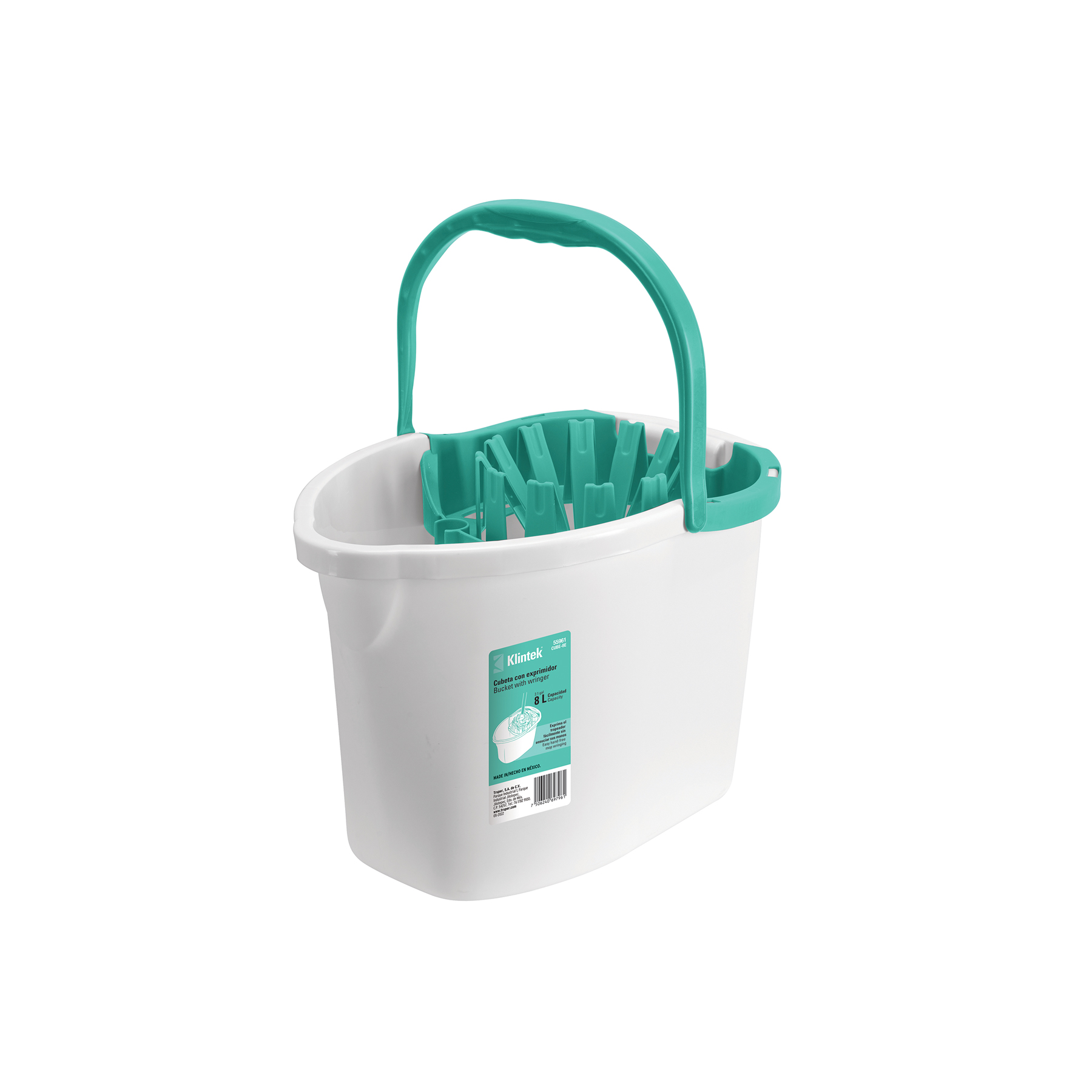 Cubeta plástica con exprimidor, 8L - CUBE-8E / 55961