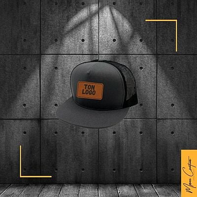 Casquette 5 panneaux - patch en cuir (trucker's hat) Casquette 5 panneaux - patch en cuir (trucker's hat)