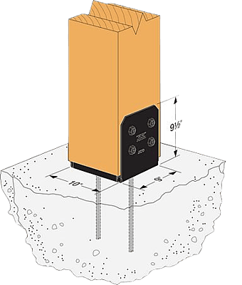 Simpson Strong-Tie Outdoor Accents - Avant Post Base Rough PC Zmax Simpson Strong-Tie Outdoor Accents - Avant Post Base Rough PC Zmax