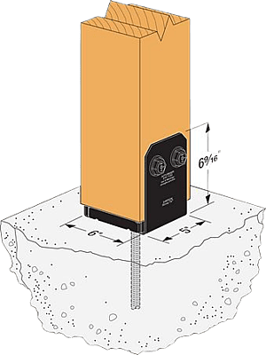 Simpson Strong-Tie Outdoor Accents - Avant Post Base Rough PC Zmax Simpson Strong-Tie Outdoor Accents - Avant Post Base Rough PC Zmax