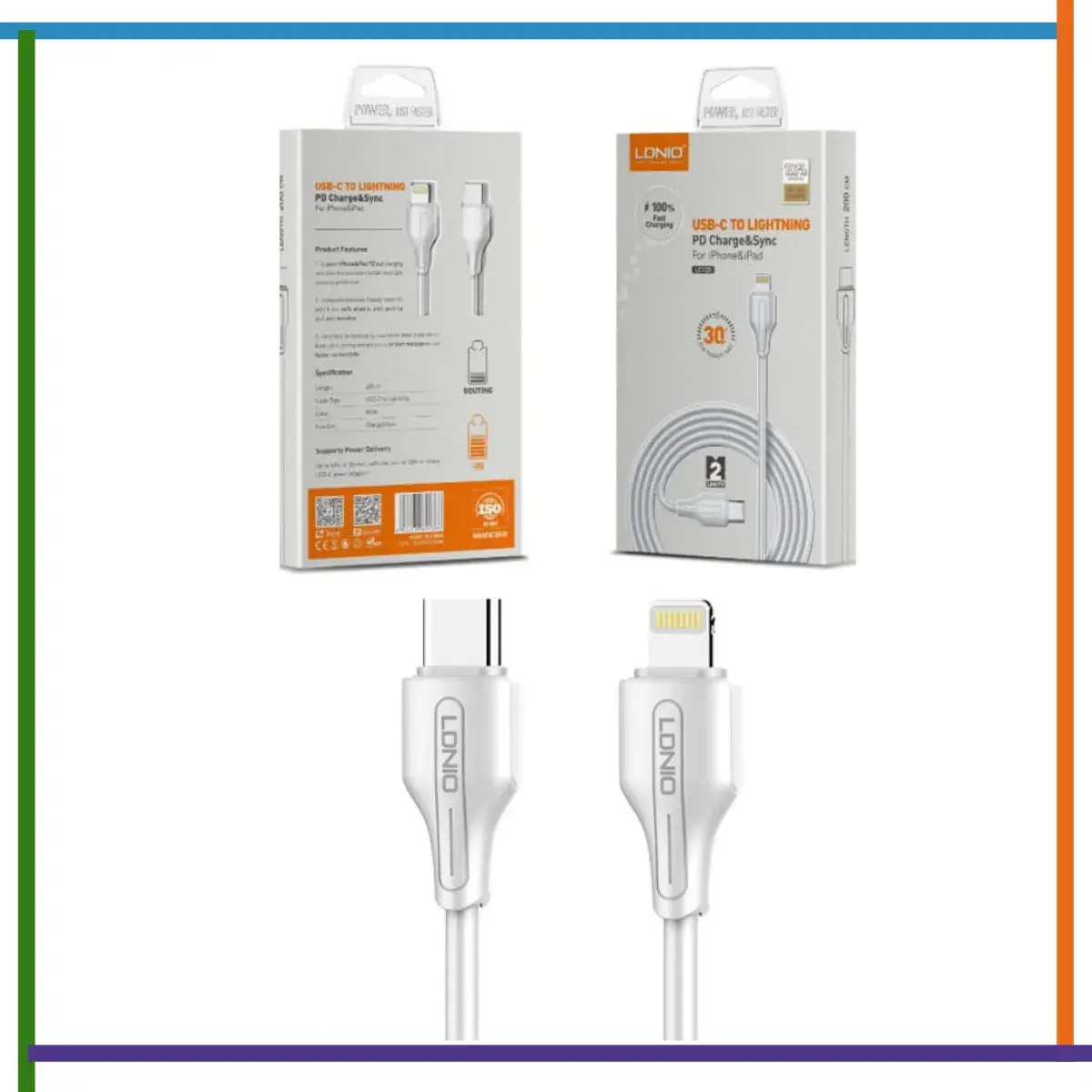 Cable LDNIO LC1211 30w C a lightning Cable LDNIO LC1211 30w C a lightning