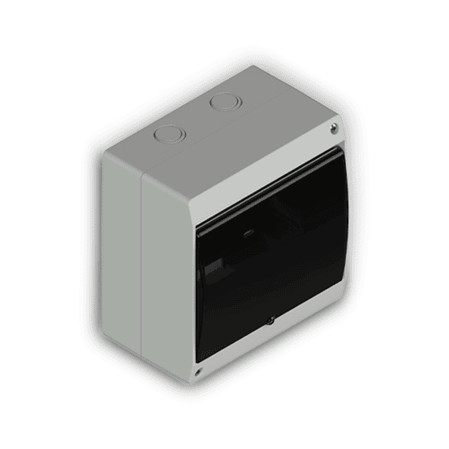 Caja externa TM8 bocas con tapa fumé Blanca