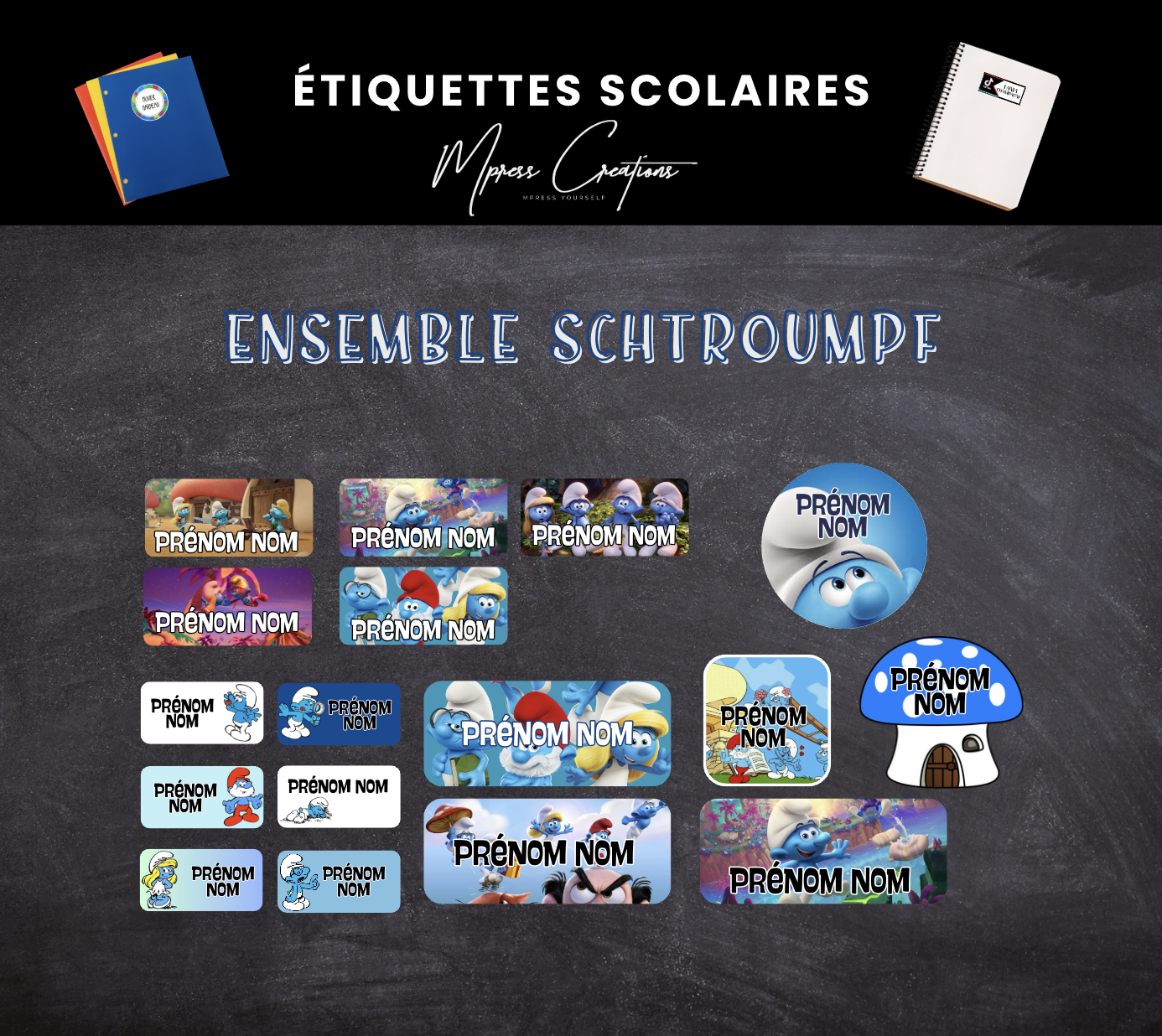 Étiquettes thématique Schtroumpf