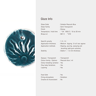 Sara Low Fire Celadon Peacock Blue Sara Low Fire Celadon Peacock Blue