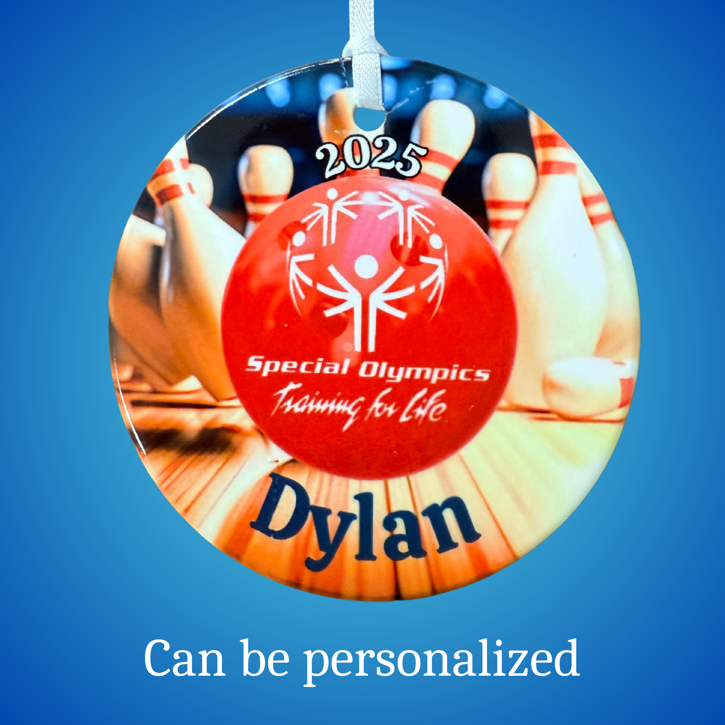 Tyler Rose Special Olympics Bowling Ornament – Customizable Ceramic Keepsake