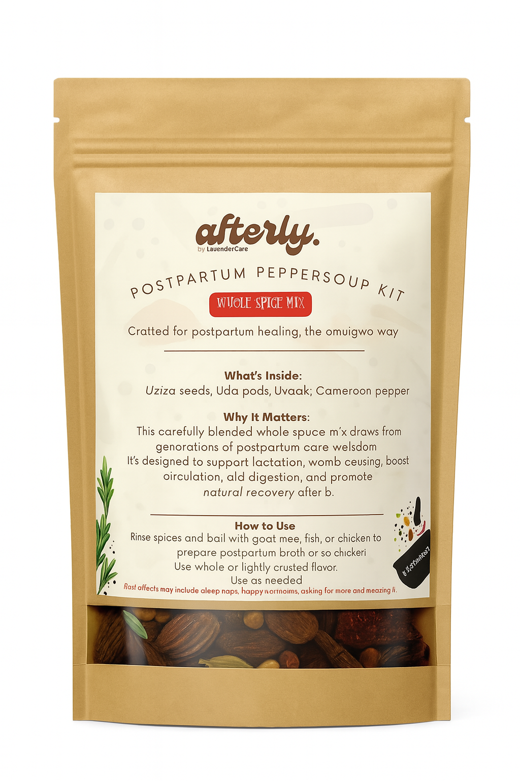 Afterly Postpartum Peppersoup Spice Mix - Whole Spices
